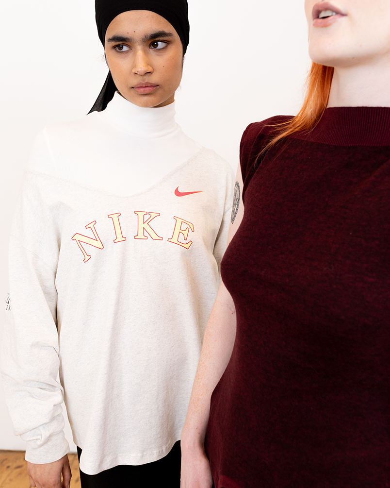 Printed Reverse Long Sleeve Tops