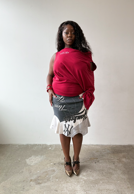 Grey Embroidered NY T-skirt - Size XL