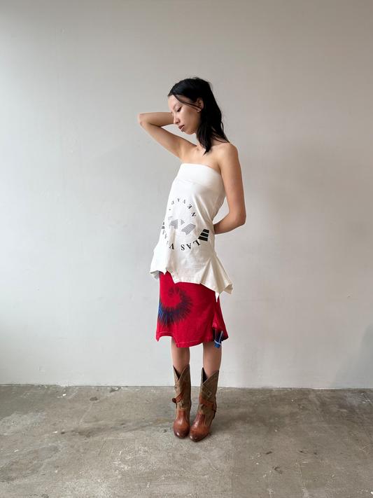 Red Tie-Dye Swirl T-skirt - Size XS