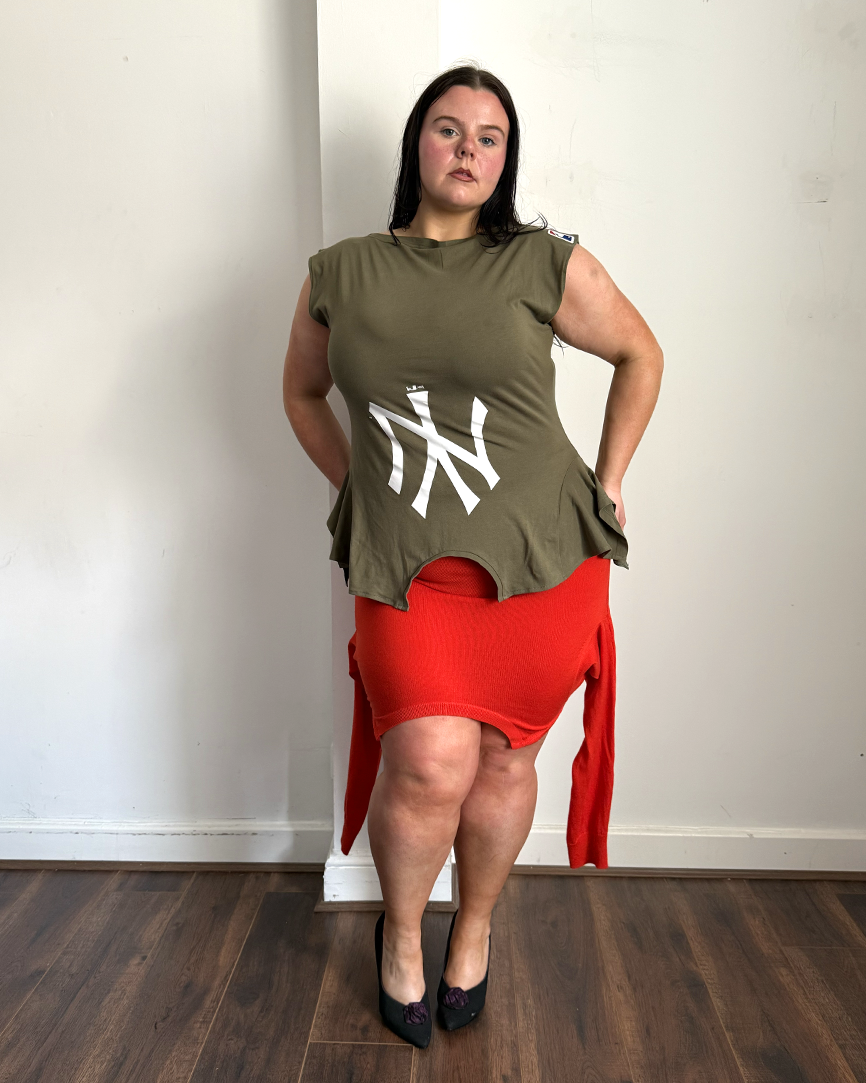 Orange Knit Skirt - Size L