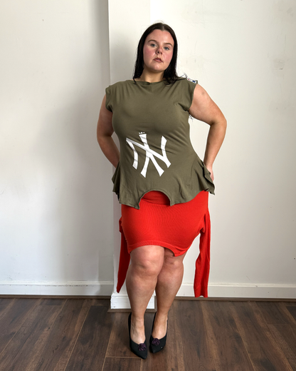 Orange Knit Skirt - Size L