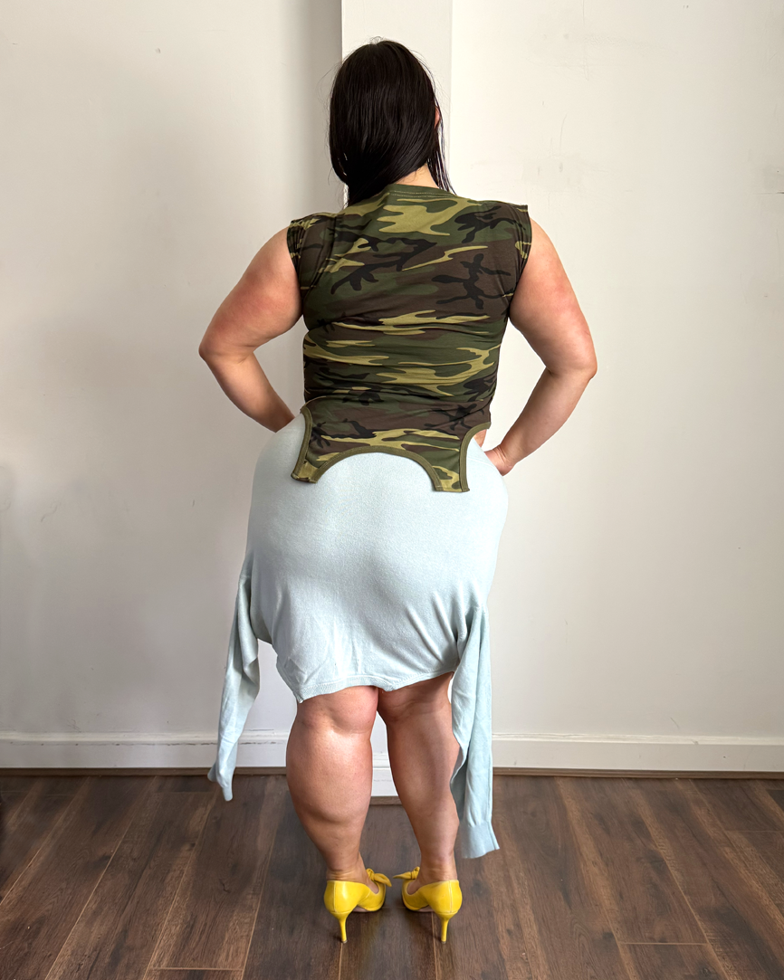 Mint Blue Knit Skirt - Size L/XL