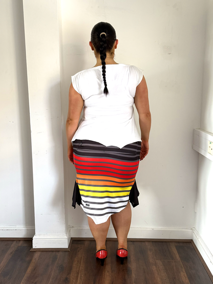 Sunset Stripe Racer Skirt - Size L