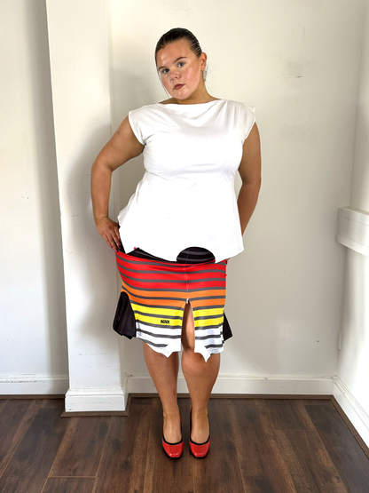 Sunset Stripe Racer Skirt - Size L