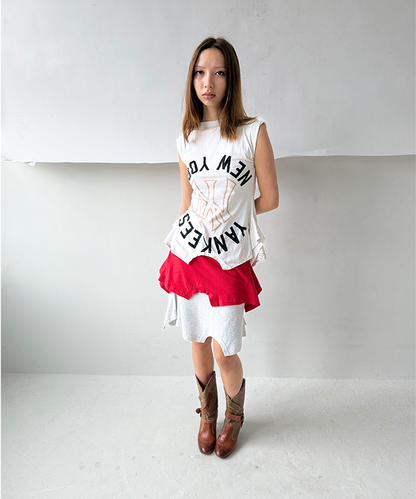 White Yankees Lettering 180 Top - Size S