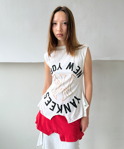 White Yankees Lettering 180 Top - Size S