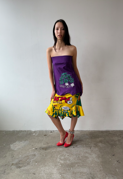 Yellow/Green Stripe Racer Skirt - Size S